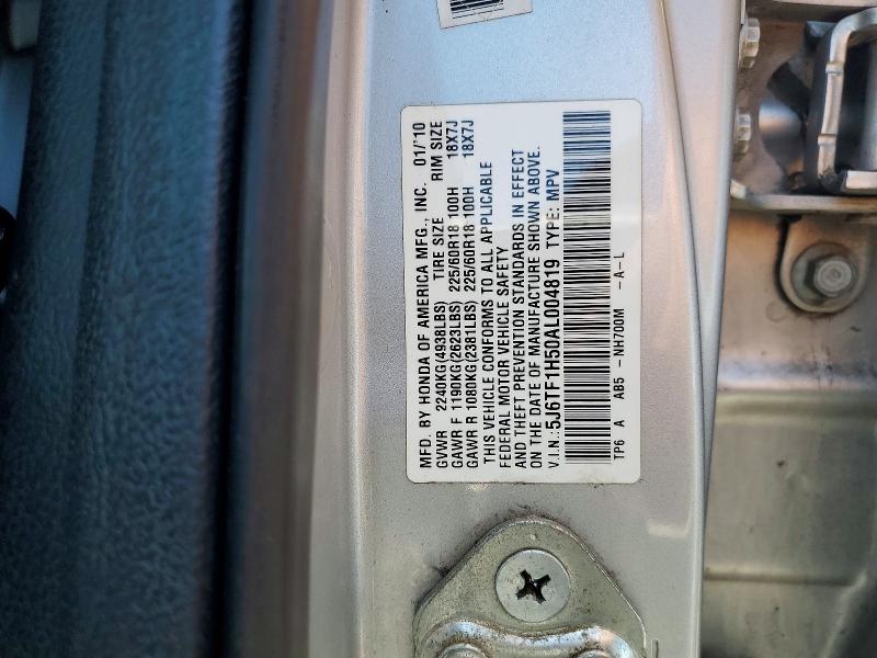 54012236 :رقم المزاد ، 5J6TF1H50AL004819 vin ، 2010 Honda Accord Crosstour مزاد بيع