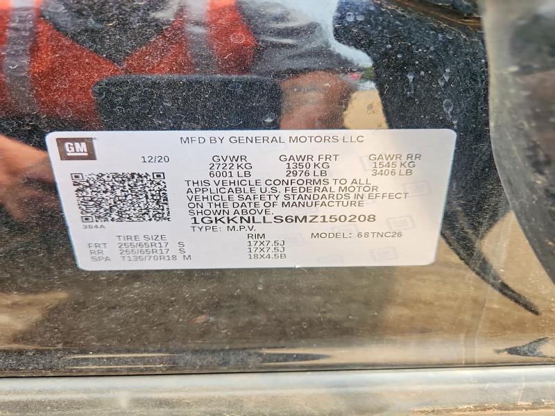 54463946 :رقم المزاد ، 1GKKNLLS6MZ150208 vin ، 2021 Gmc Acadia مزاد بيع