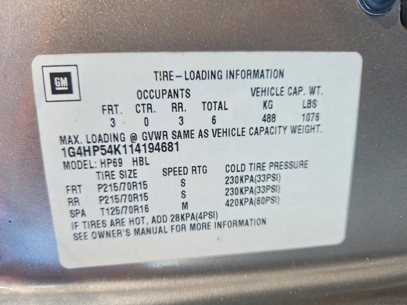 Продажа на аукционе авто 2001 Buick Lesabre, vin: 1G4HP54K114194681, номер лота: 50764356