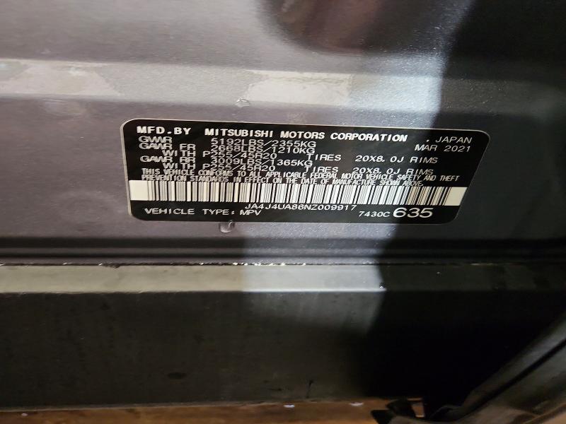 Aukcja sprzedaży 2022 Mitsubishi Outlander, vin: JA4J4UA86NZ009917, numer aukcji: 52065186