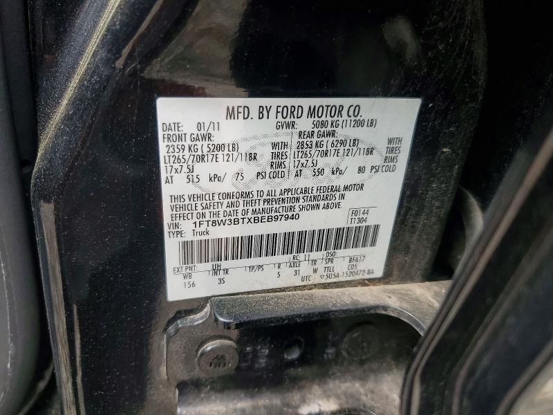 Auction sale of the 2011 Ford F350, vin: 1FT8W3BTXBEB97940, lot number: 51987506
