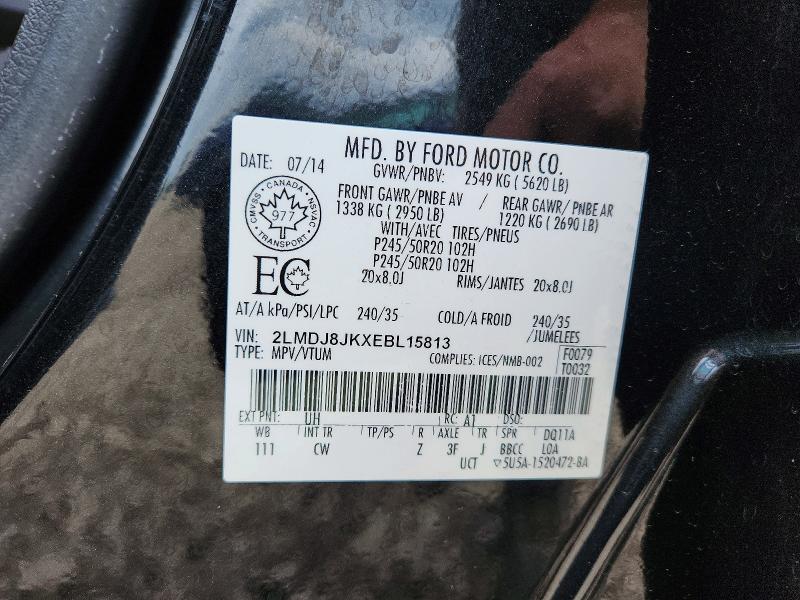 Aukcja sprzedaży 2014 Lincoln Mkx, vin: 2LMDJ8JKXEBL15813, numer aukcji: 52270376