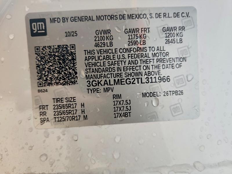 Aukcja sprzedaży 2026 Gmc Terrain, vin: 3GKALMEG2TL311966, numer aukcji: 53237496