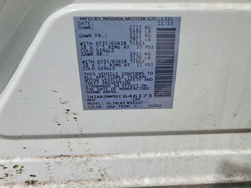 Aukcja sprzedaży 2014 Nissan Pathfinder, vin: 5N1AR2MM9EC646173, numer aukcji: 52180826