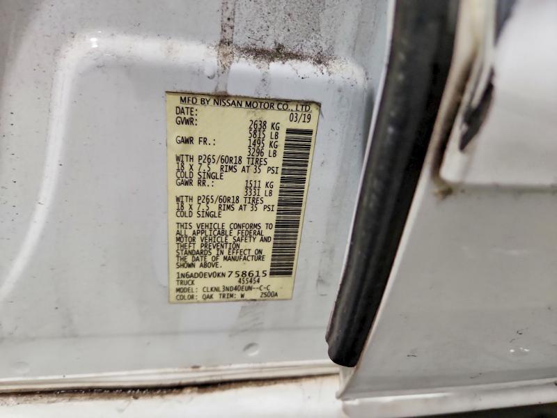 Aukcja sprzedaży 2019 Nissan Frontier, vin: 1N6AD0EV0KN758615, numer aukcji: 52231796