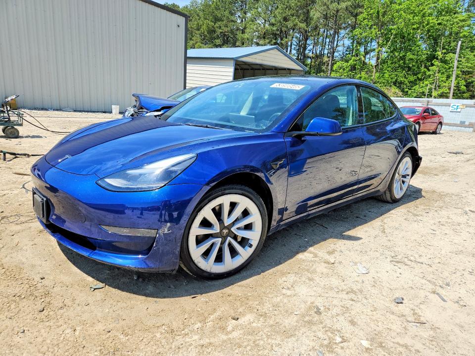 2022 Tesla Model 3 მანქანა იყიდება აუქციონზე, vin: 5YJ3E1EA5NF369872, აუქციონის ნომერი: 53898646