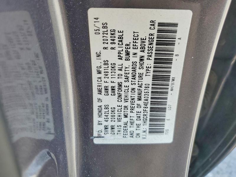 Продаж на аукціоні авто 2014 Honda Accord, vin: 1HGCR3F84EA035760, номер лоту: 53783546