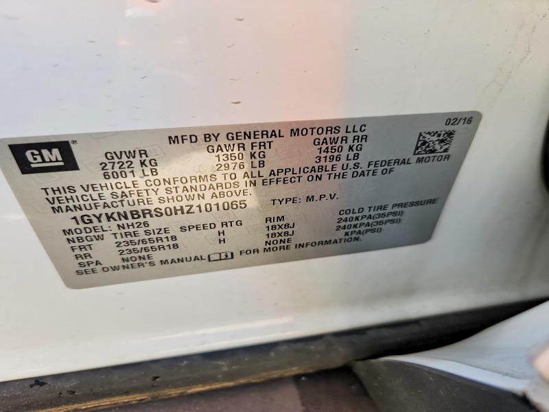 Aukcja sprzedaży 2017 Cadillac Xt5, vin: 1GYKNBRS0HZ101065, numer aukcji: 53627686