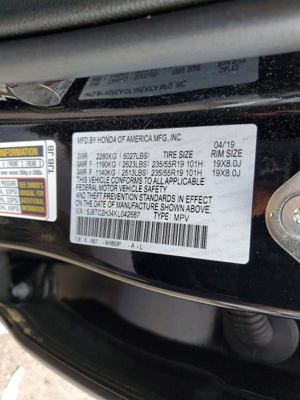 Продажа на аукционе авто 2019 Acura Rdx, vin: 5J8TC2H34KL042687, номер лота: 50620946