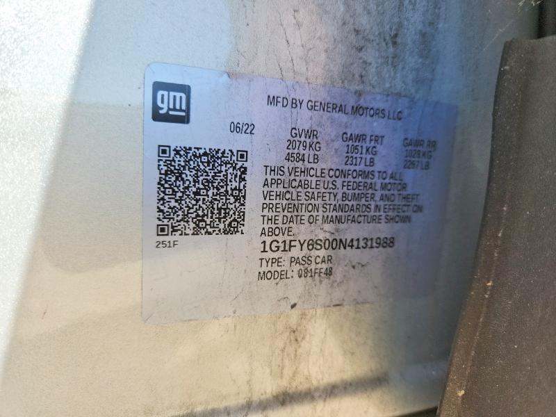 Продажа на аукционе авто 2022 Chevrolet Bolt Euv, vin: 1G1FY6S00N4131988, номер лота: 52217506