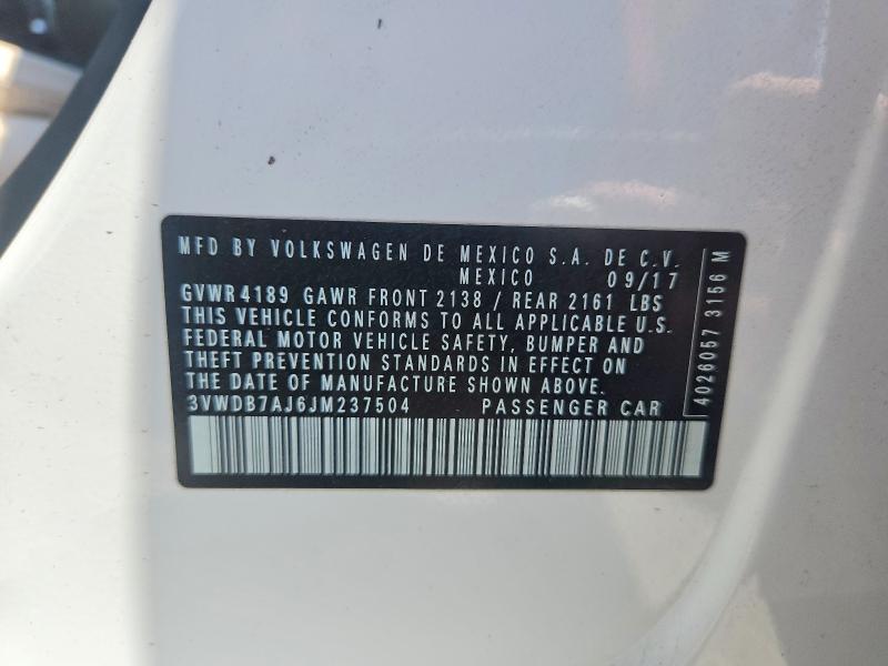 53913476 :رقم المزاد ، 3VWDB7AJ6JM237504 vin ، 2018 Volkswagen Jetta مزاد بيع