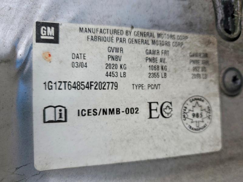 53300496 :رقم المزاد ، 1G1ZT64854F202779 vin ، 2004 Chevrolet Malibu مزاد بيع