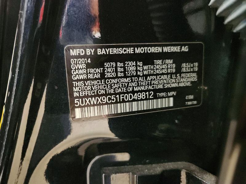 Aukcja sprzedaży 2015 Bmw X3, vin: 5UXWX9C51F0D49812, numer aukcji: 53747076