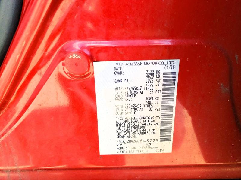 Aukcja sprzedaży 2016 Nissan Rogue, vin: 5N1AT2MV2GC845725, numer aukcji: 54621926