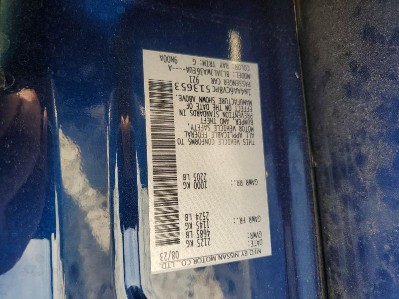 53669056 :رقم المزاد ، 1N4AA6CV8PC513653 vin ، 2023 Nissan Maxima مزاد بيع