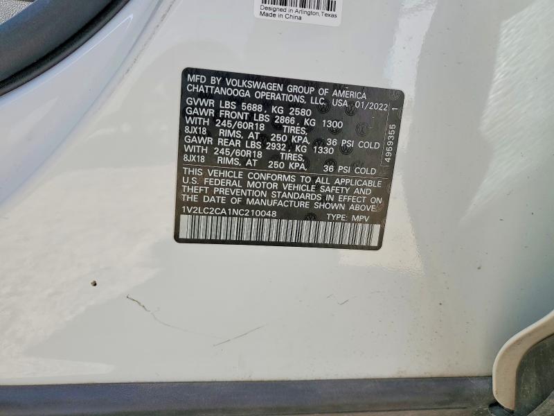 Aukcja sprzedaży 2022 Volkswagen Atlas Cross Sport, vin: 1V2LC2CA1NC210048, numer aukcji: 53333286
