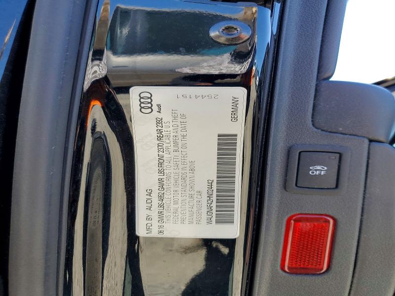 Продаж на аукціоні авто 2017 Audi A4, vin: WAUGNAF42HN024442, номер лоту: 52892586