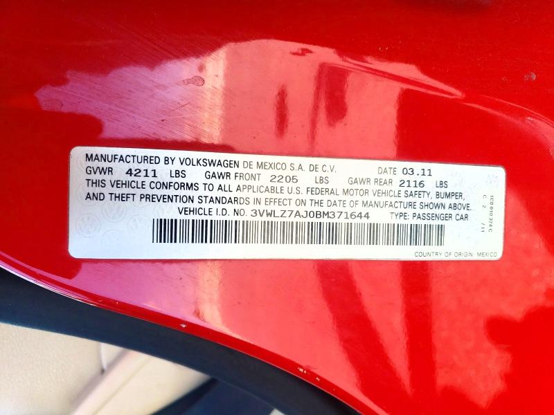 Aukcja sprzedaży 2011 Volkswagen Jetta, vin: 3VWLZ7AJ0BM371644, numer aukcji: 52899206