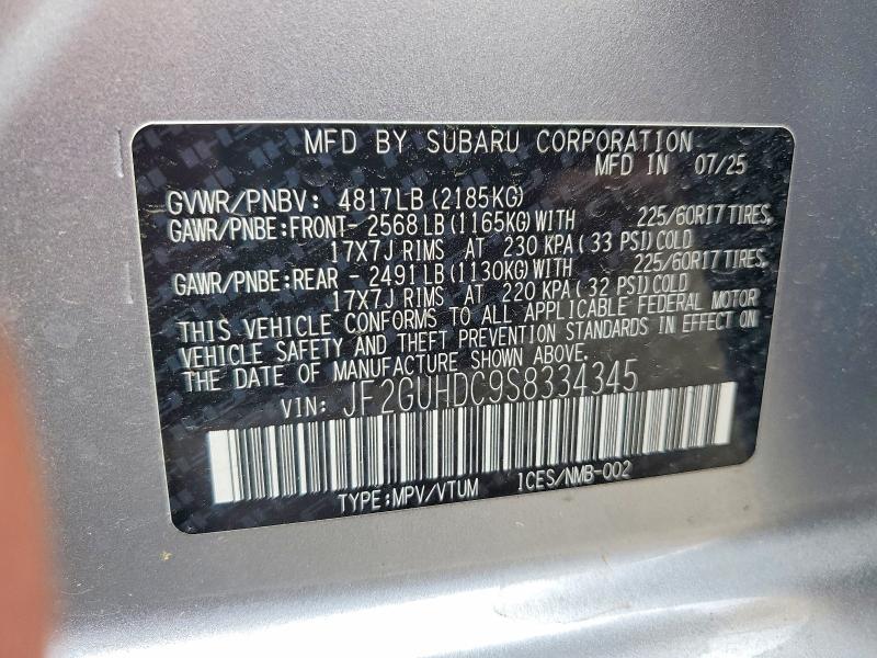 Продажа на аукционе авто 2025 Subaru Crosstrek, vin: JF2GUHDC9S8334345, номер лота: 52769906