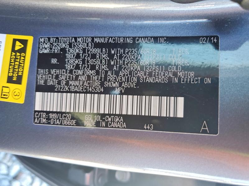 Aukcja sprzedaży 2014 Lexus Rx, vin: 2T2ZK1BA0EC145304, numer aukcji: 53742396