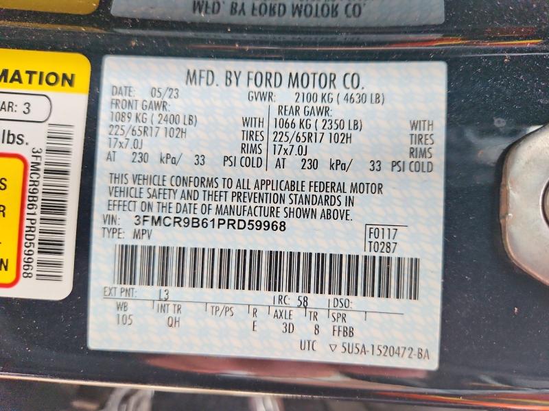 Продажа на аукционе авто 2023 Ford Bronco Sport, vin: 3FMCR9B61PRD59968, номер лота: 53991876