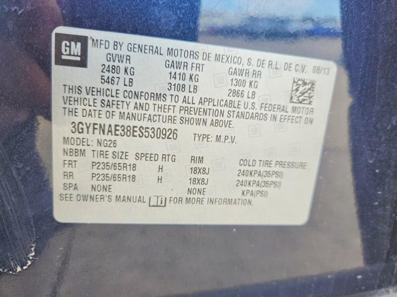 2014 Cadillac Srx მანქანა იყიდება აუქციონზე, vin: 3GYFNAE38ES530926, აუქციონის ნომერი: 54416036
