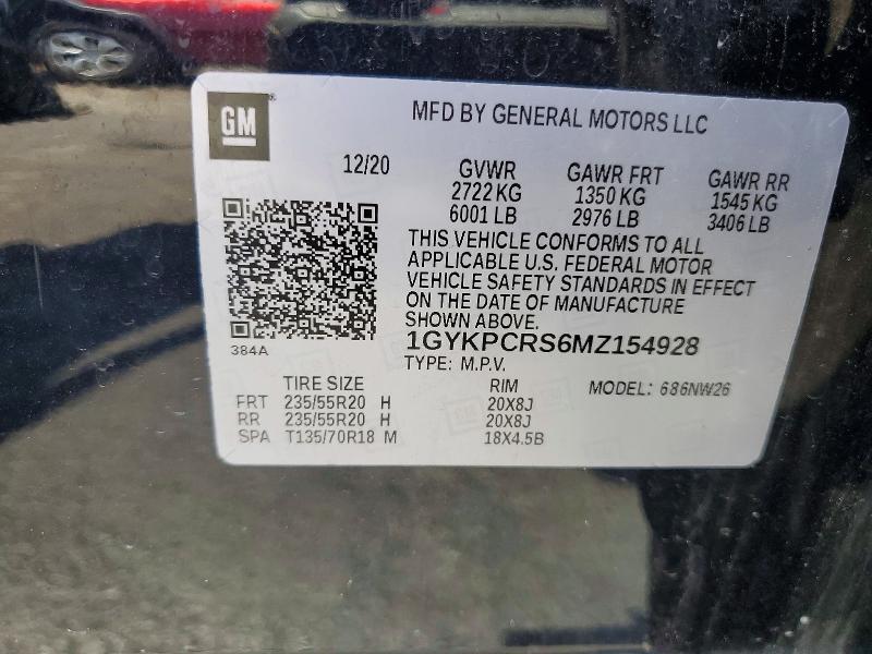 2021 Cadillac Xt6 მანქანა იყიდება აუქციონზე, vin: 1GYKPCRS6MZ154928, აუქციონის ნომერი: 54322486