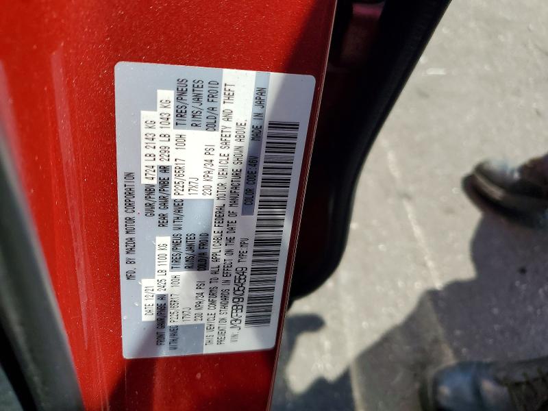 Продажа на аукционе авто 2022 Mazda Cx-5, vin: JM3KFBBM9N0545549, номер лота: 52514356