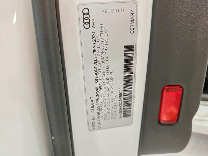 Aukcja sprzedaży 2020 Audi A6, vin: WAUE8AF2XLN059722, numer aukcji: 53847326