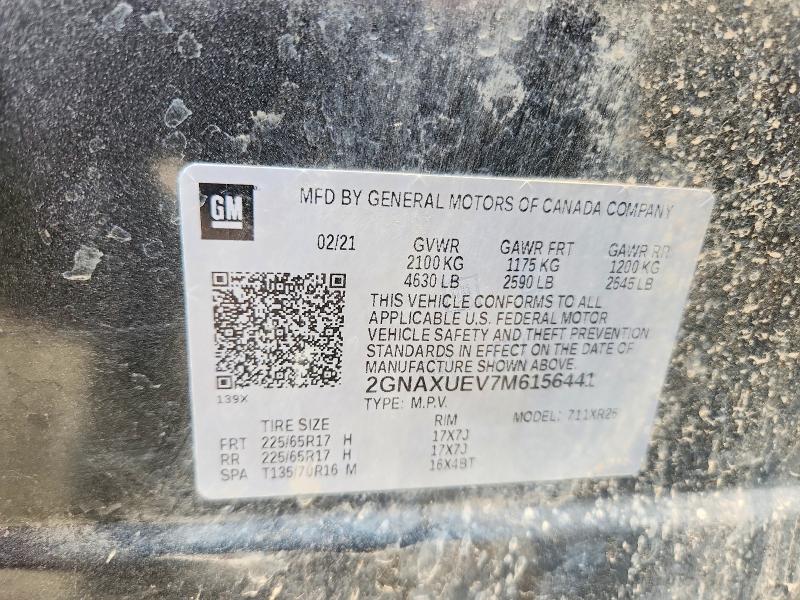 Продажа на аукционе авто 2021 Chevrolet Equinox, vin: 2GNAXUEV7M6156441, номер лота: 52225276