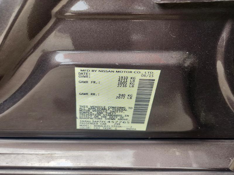 Aukcja sprzedaży 2015 Nissan Altima, vin: 1N4AL3AP7FC457765, numer aukcji: 55068836