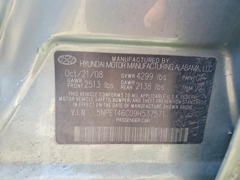 Aukcja sprzedaży 2009 Hyundai Sonata, vin: 5NPET46C09H537571, numer aukcji: 52530926