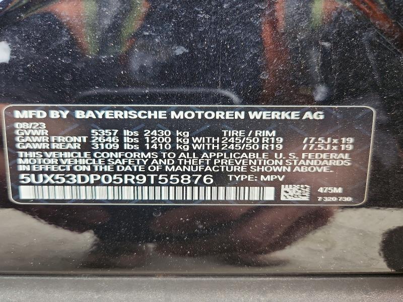52929646 :رقم المزاد ، 5UX53DP05R9T55876 vin ، 2024 Bmw X3 مزاد بيع