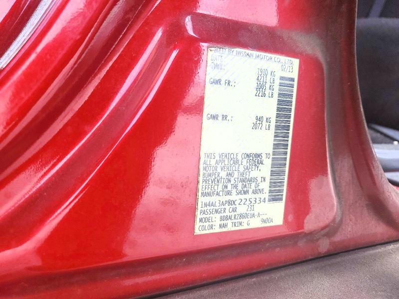 Продажа на аукционе авто 2013 Nissan Altima, vin: 1N4AL3AP8DC225334, номер лота: 54617566