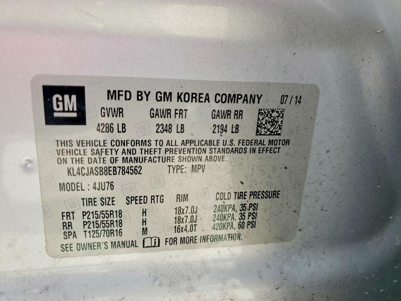 Продажа на аукционе авто 2014 Buick Encore, vin: KL4CJASB8EB784562, номер лота: 54754426