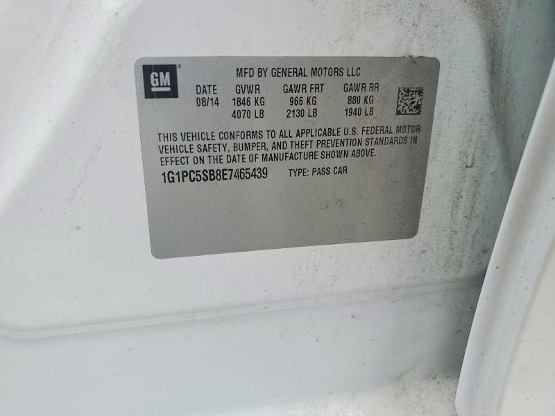 Продаж на аукціоні авто 2014 Chevrolet Cruze, vin: 1G1PC5SB8E7465439, номер лоту: 52553696