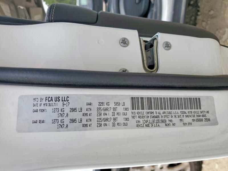 52248716 :رقم المزاد ، 1C4PJLLB7JD519020 vin ، 2018 Jeep Cherokee مزاد بيع