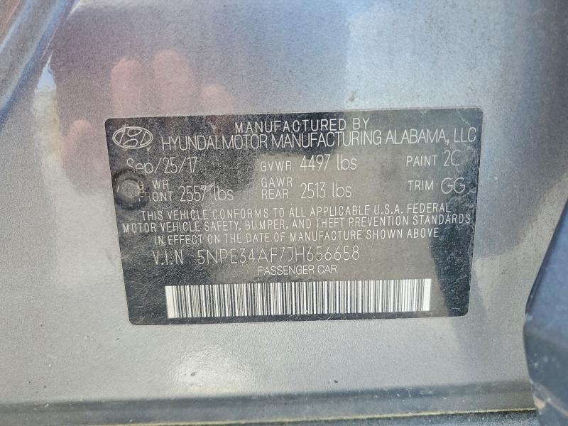 Aukcja sprzedaży 2018 Hyundai Sonata, vin: 5NPE34AF7JH656658, numer aukcji: 51895416