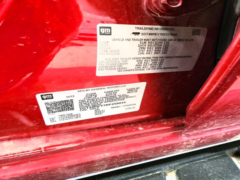 52682896 :رقم المزاد ، 1GT49PEY7RF259044 vin ، 2024 Gmc Sierra مزاد بيع
