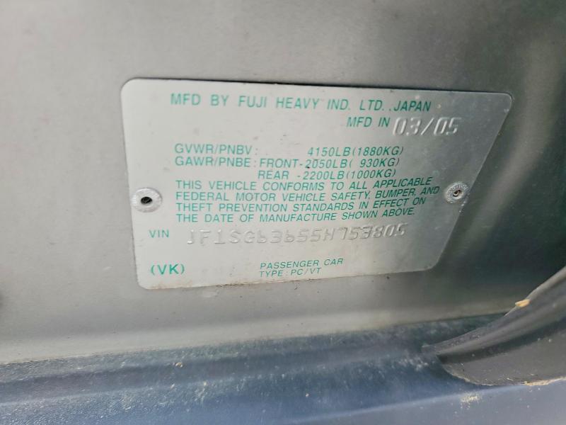 Продажа на аукционе авто 2005 Subaru Forester, vin: JF1SG63655H753805, номер лота: 53377736