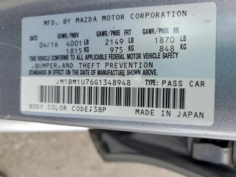 Продажа на аукционе авто 2016 Mazda 3, vin: JM1BM1U76G1348948, номер лота: 52073906