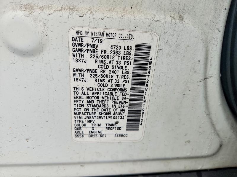 Продаж на аукціоні авто 2020 Nissan Rogue, vin: JN8AT2MV1LW109134, номер лоту: 54674406