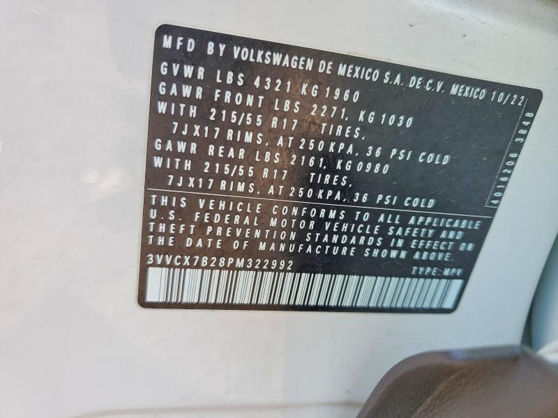 Продажа на аукционе авто 2023 Volkswagen Taos, vin: 3VVCX7B28PM322992, номер лота: 52210676