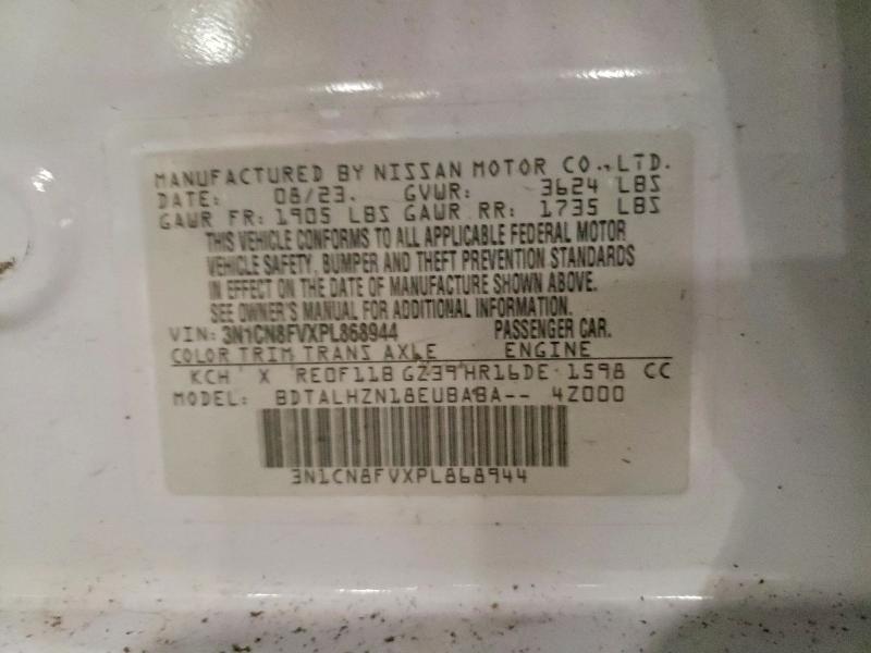 Auction sale of the 2023 Nissan Versa, vin: 3N1CN8FVXPL868944, lot number: 52325096