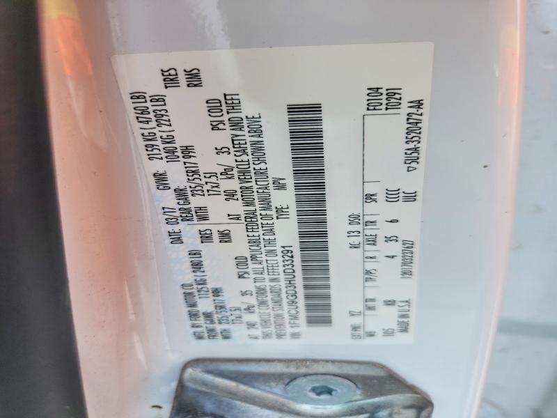 Aukcja sprzedaży 2017 Ford Escape, vin: 1FMCU9GD3HUD33291, numer aukcji: 54598466