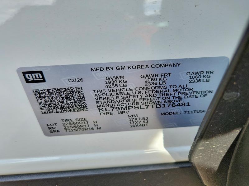 2026 Chevrolet Trailblazer მანქანა იყიდება აუქციონზე, vin: KL79MPSL7TB176481, აუქციონის ნომერი: 54550976