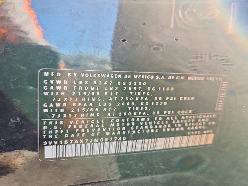 Продажа на аукционе авто 2018 Volkswagen Tiguan, vin: 3VV1B7AX7JM087740, номер лота: 54837096
