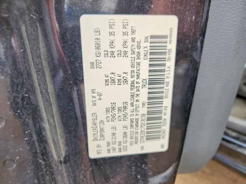 Продаж на аукціоні авто 2007 Dodge Dakota, vin: 1D7HE22K17S218158, номер лоту: 52967336