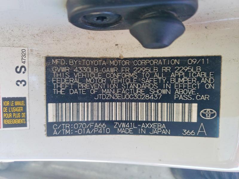 2012 Toyota Prius V მანქანა იყიდება აუქციონზე, vin: JTDZN3EU0C3028437, აუქციონის ნომერი: 52386906
