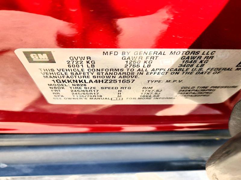 Aukcja sprzedaży 2017 Gmc Acadia, vin: 1GKKNKLA4HZ251657, numer aukcji: 54115976